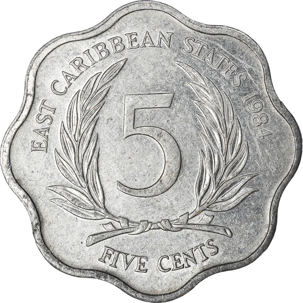 Coin, East Caribbean States, Elizabeth II, 5 Cents, 1984, EF(40-45), Aluminum