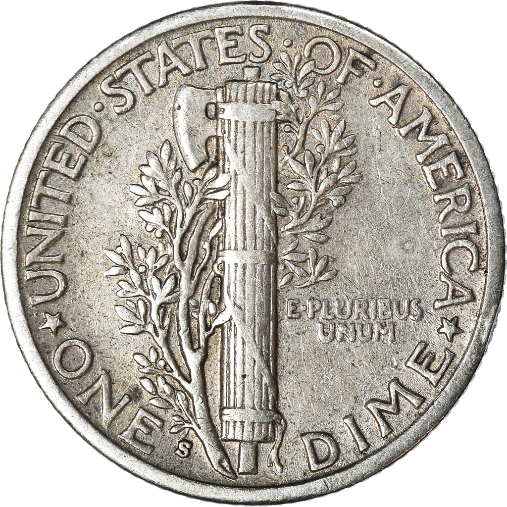 Coin, United States, Mercury Dime, Dime, 1941, U.S. Mint, San Francisco