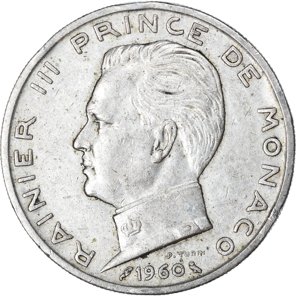 Coin, Monaco, Rainier III, 5 Francs, 1960, EF(40-45), Silver, KM:141, Gadoury:MC