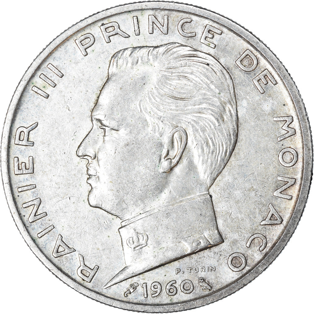 Coin, Monaco, Rainier III, 5 Francs, 1960, EF(40-45), Silver, KM:141, Gadoury:MC