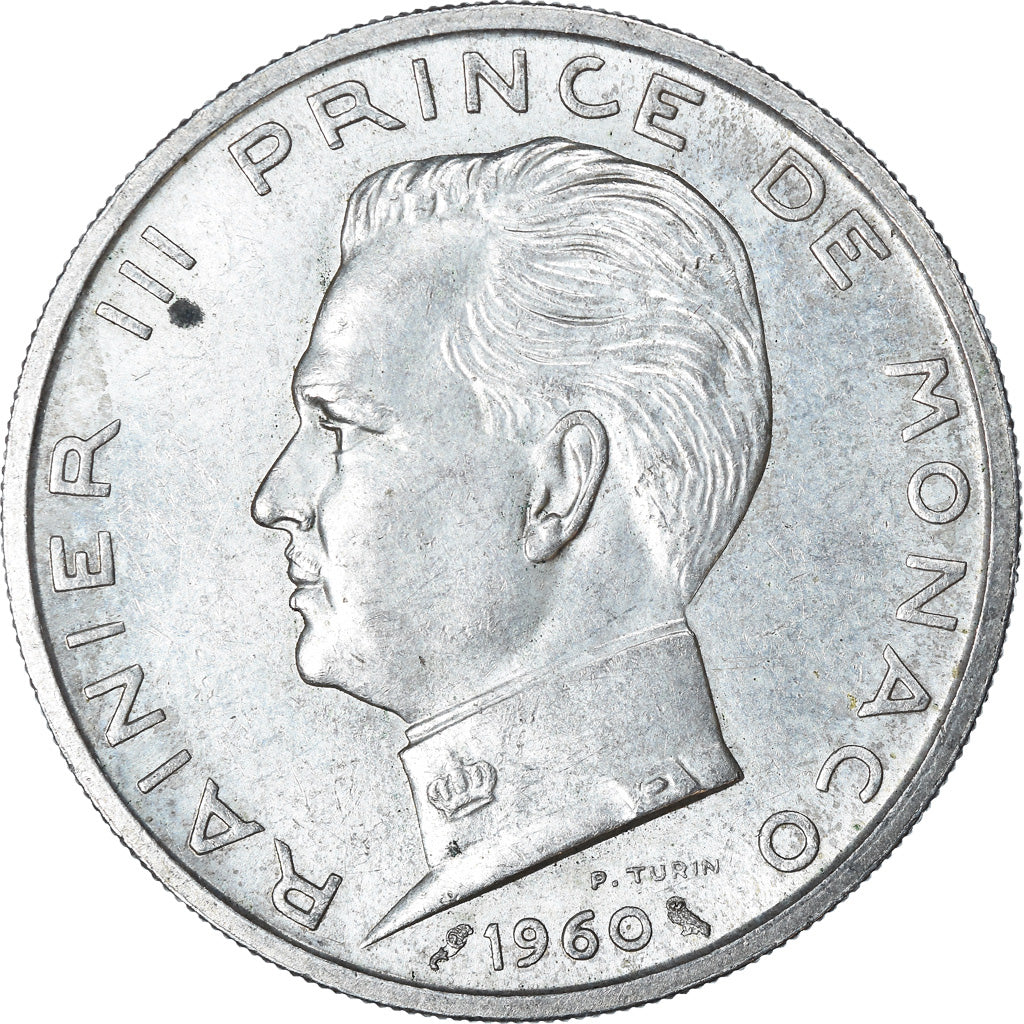Monnaie, Monaco, Rainier III, 5 Francs, 1960, TTB+, Argent, Gadoury:MC 152