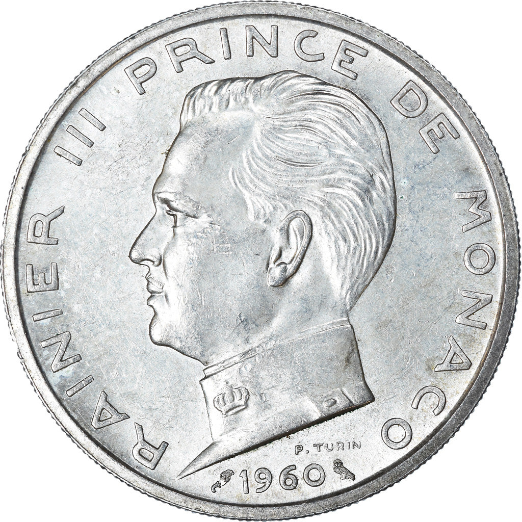 Münze, Monaco, Rainier III, 5 Francs, 1960, SS+, Silber, KM:141, Gadoury:MC 152