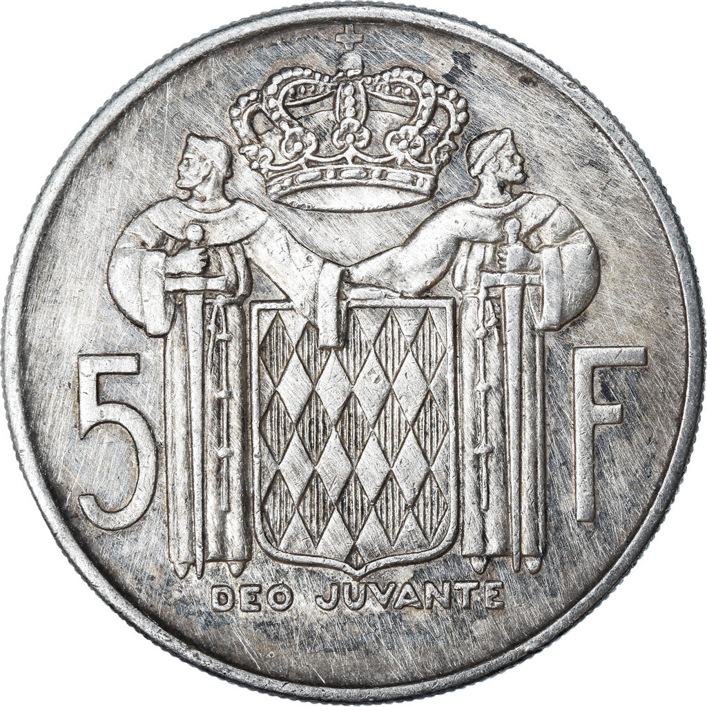 Coin, Monaco, Rainier III, 5 Francs, 1966, EF(40-45), Silver, KM:141, Gadoury:MC