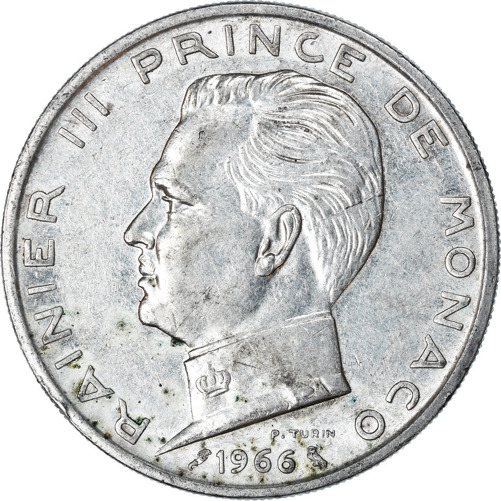 Coin, Monaco, Rainier III, 5 Francs, 1966, EF(40-45), Silver, KM:141, Gadoury:MC