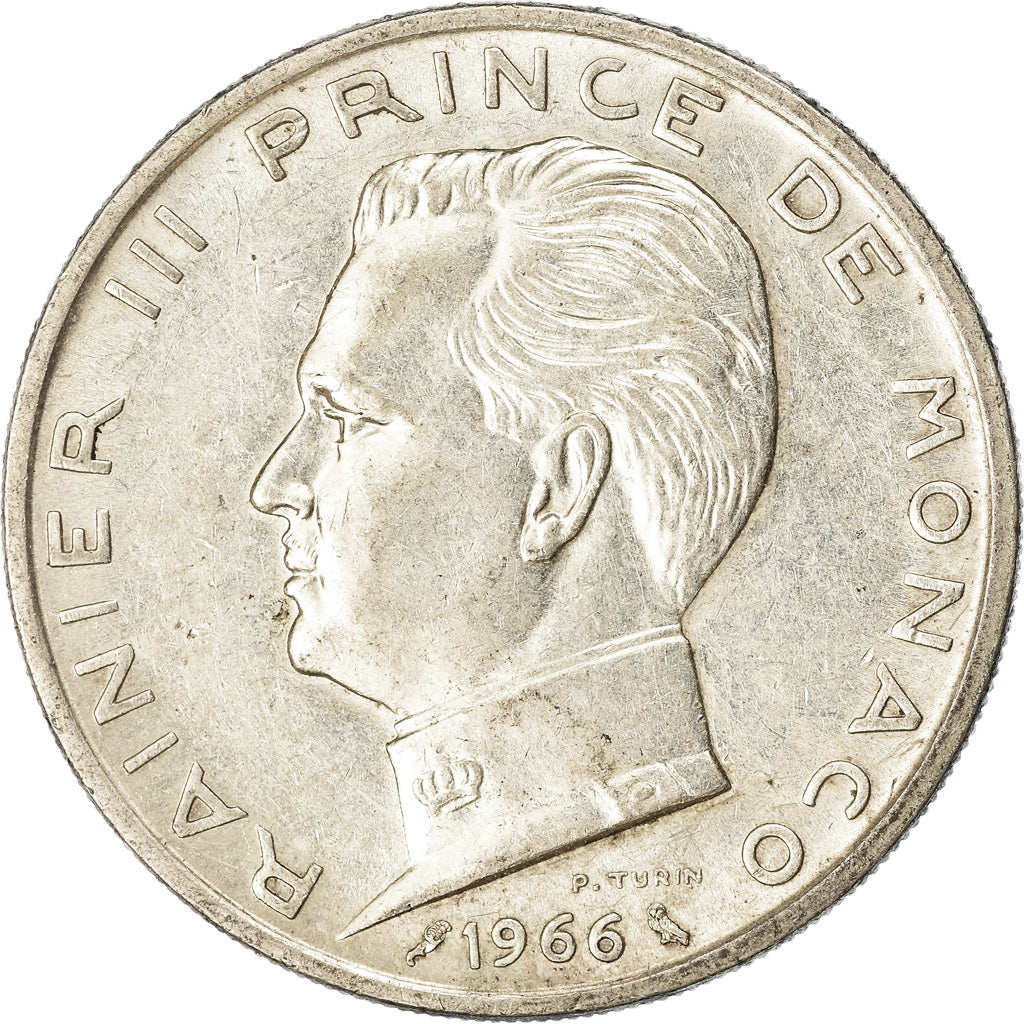 Monnaie, Monaco, Rainier III, 5 Francs, 1966, TTB+, Argent, Gadoury:MC 152