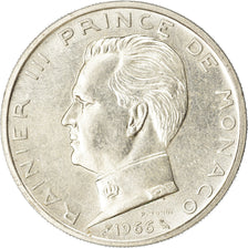 Moeda, Mónaco, Rainier III, 5 Francs, 1966, AU(50-53), Prata, KM:141