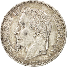 France, 5 Francs, 1869, Strasbourg, EF(40-45), Silver, KM:799.2, Gadoury:739