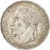 France, 5 Francs, 1869, Strasbourg, EF(40-45), Silver, KM:799.2, Gadoury:739
