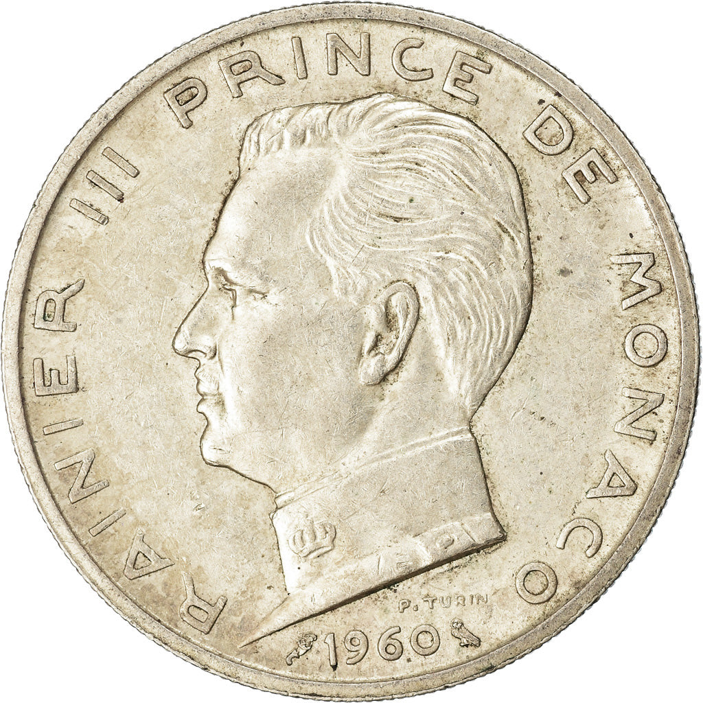 Coin, Monaco, Rainier III, 5 Francs, 1960, EF(40-45), Silver, KM:141, Gadoury:MC