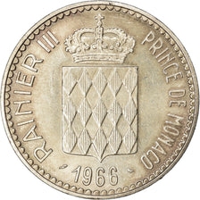 Coin, Monaco, Rainier III, 10 Francs, 1966, EF(40-45), Silver, KM:146