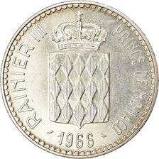 Moneda, Mónaco, Rainier III, 10 Francs, 1966, MBC+, Plata, KM:146