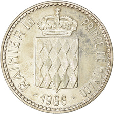 Coin, Monaco, Rainier III, 10 Francs, 1966, AU(50-53), Silver, KM:146