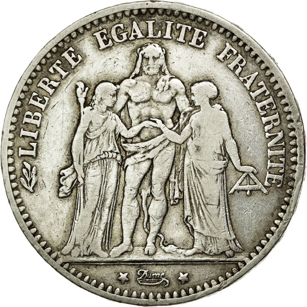 Coin, France, Hercule, 5 Francs, 1874, Bordeaux, VF(30-35), Silver, KM:820.2