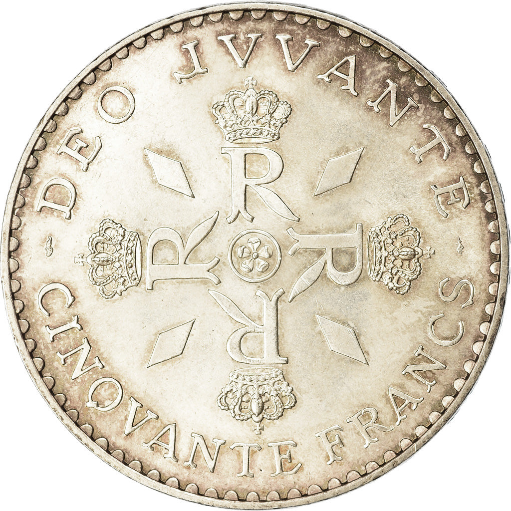 Coin, Monaco, Rainier III, 50 Francs, 1974, EF(40-45), Silver, KM:152.1