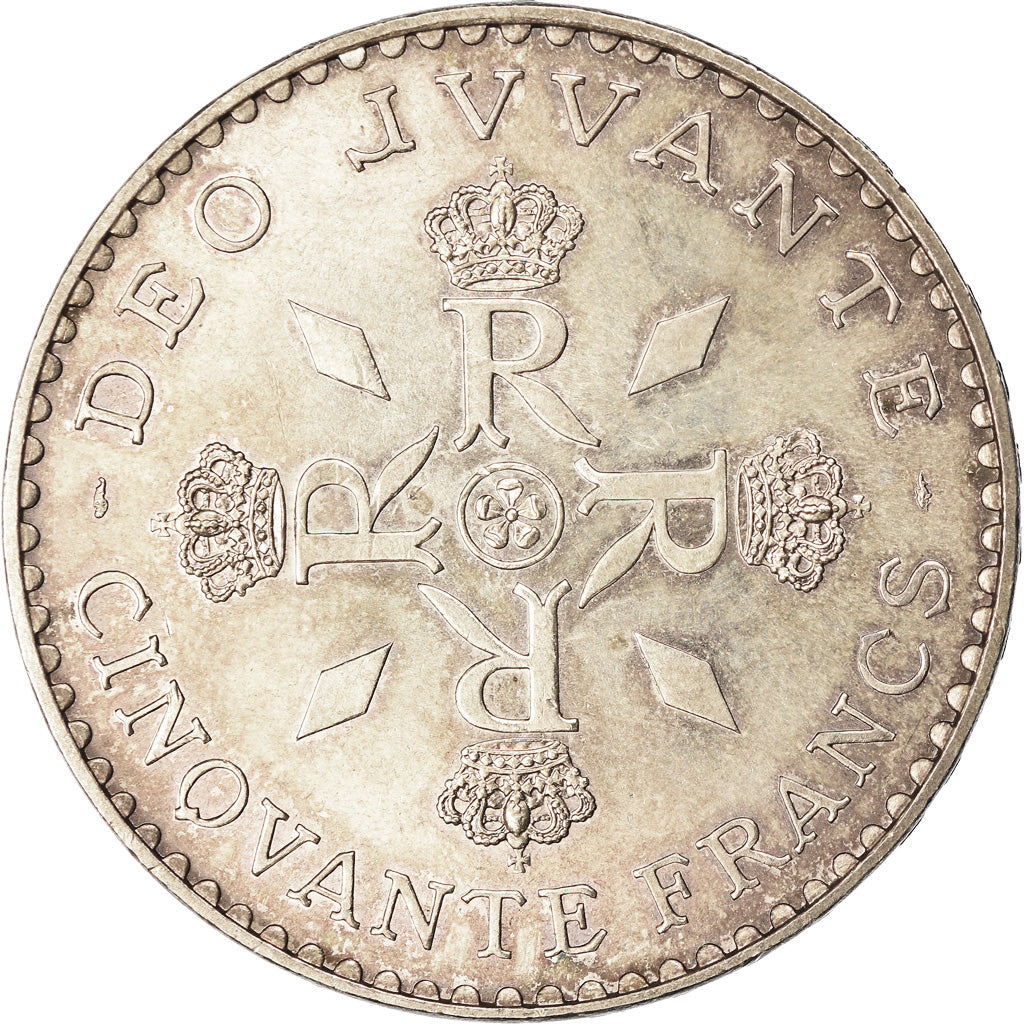 Coin, Monaco, Rainier III, 50 Francs, 1974, EF(40-45), Silver, KM:152.1