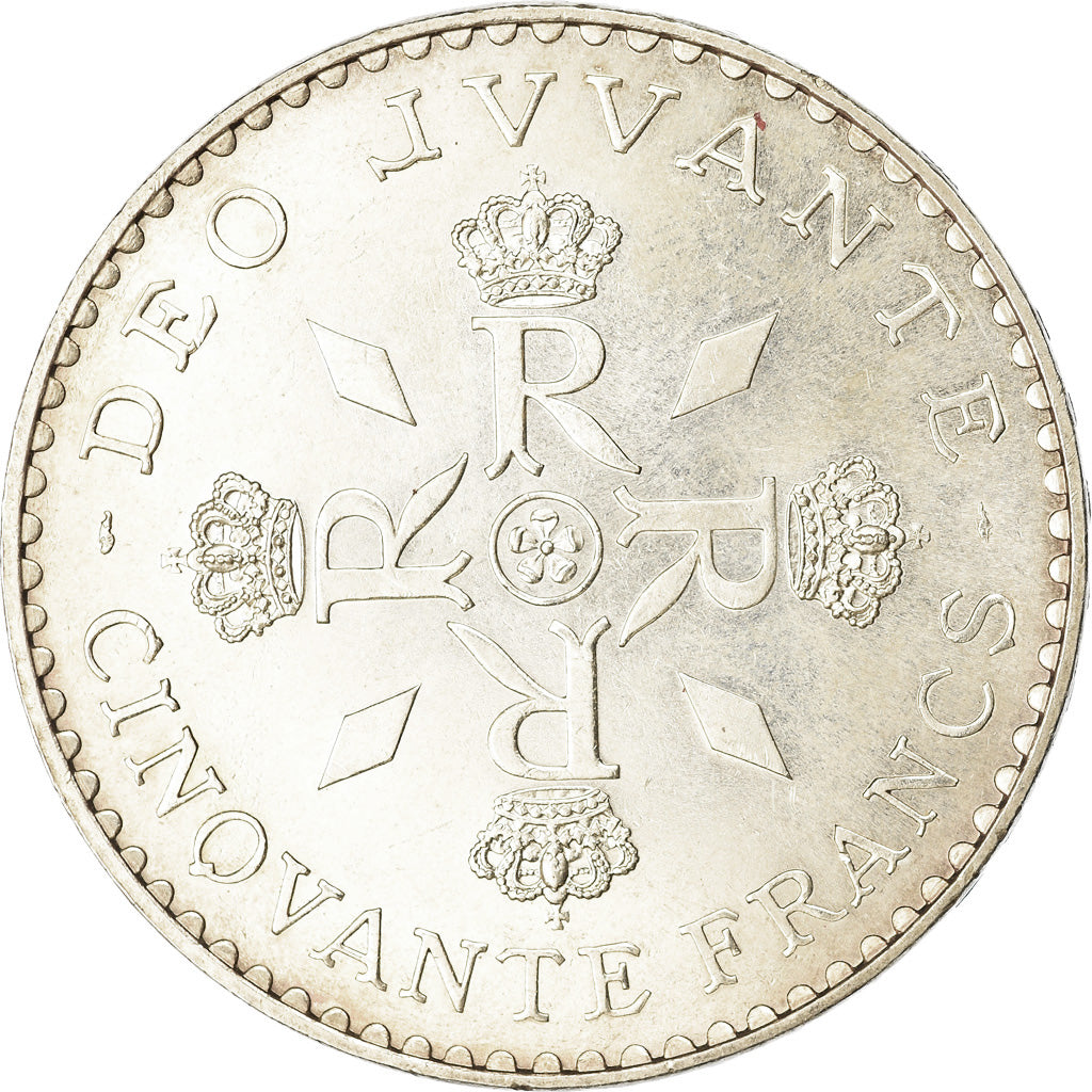 Coin, Monaco, Rainier III, 50 Francs, 1974, EF(40-45), Silver, KM:152.1