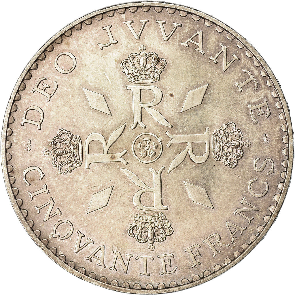 Coin, Monaco, Rainier III, 50 Francs, 1974, EF(40-45), Silver, KM:152.1