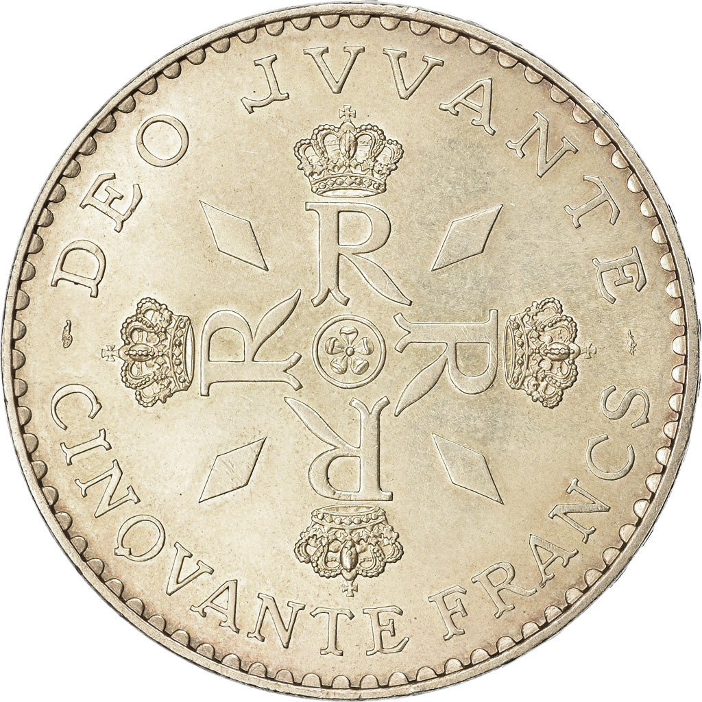 Coin, Monaco, Rainier III, 50 Francs, 1974, EF(40-45), Silver, KM:152.1