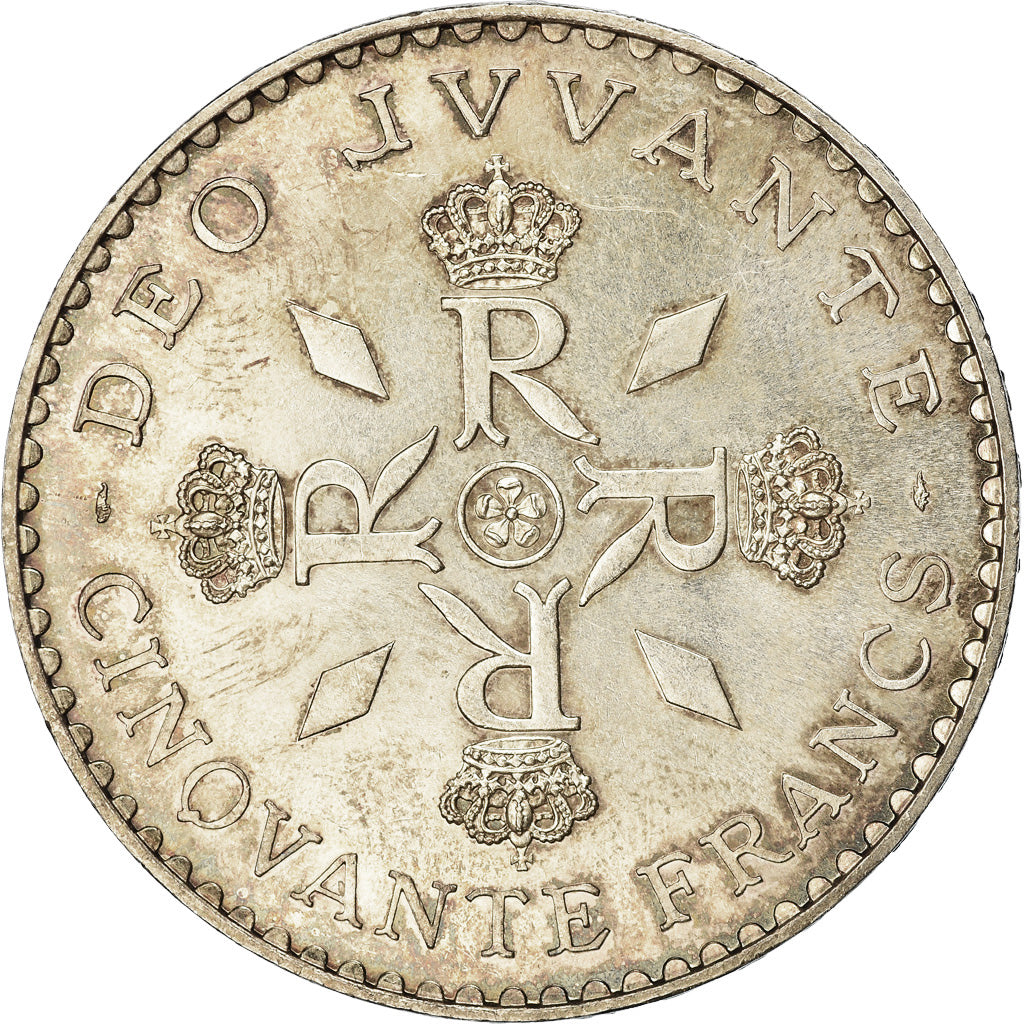 Coin, Monaco, Rainier III, 50 Francs, 1974, EF(40-45), Silver, KM:152.1
