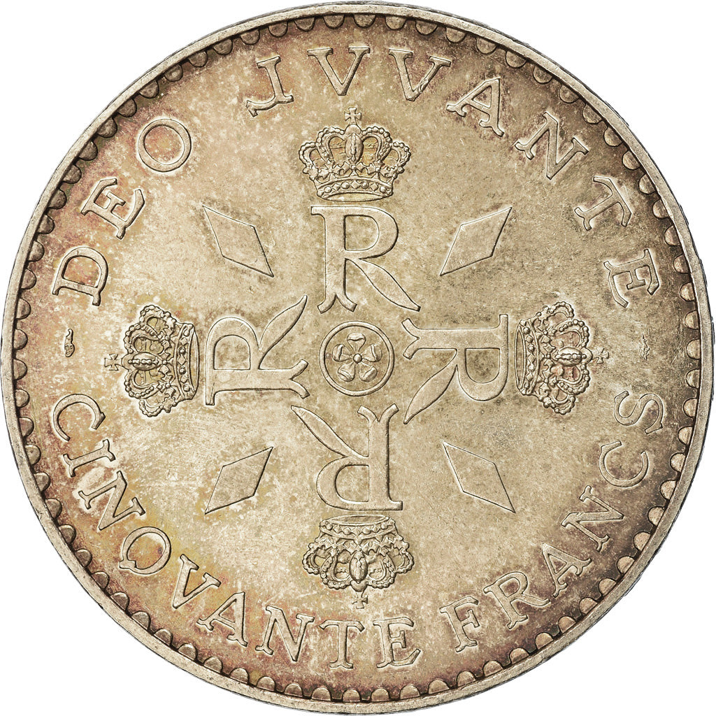 Coin, Monaco, Rainier III, 50 Francs, 1974, EF(40-45), Silver, KM:152.1