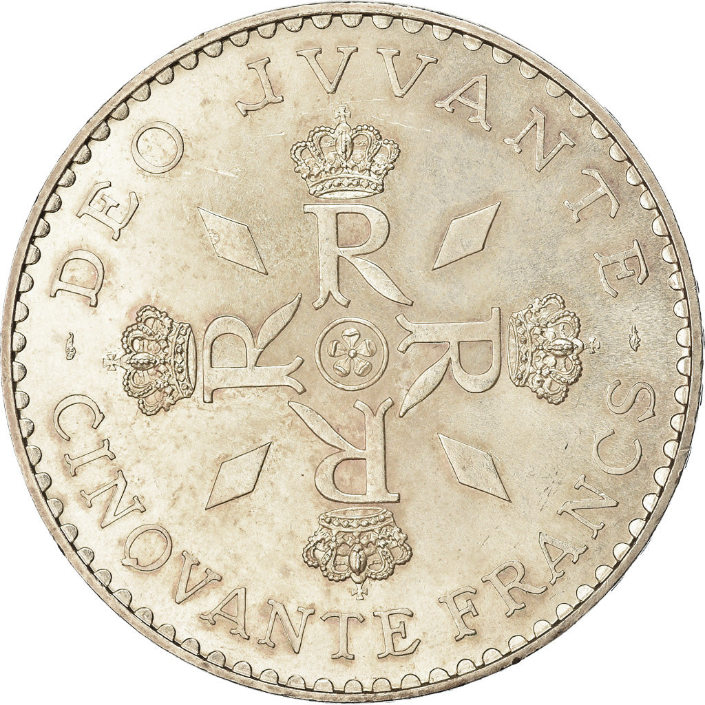 Coin, Monaco, Rainier III, 50 Francs, 1974, AU(55-58), Silver, KM:152.1