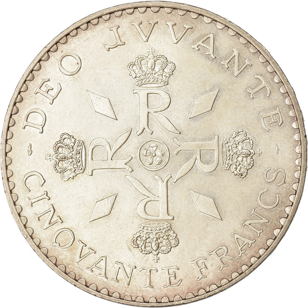 Coin, Monaco, Rainier III, 50 Francs, 1974, AU(55-58), Silver, KM:152.1