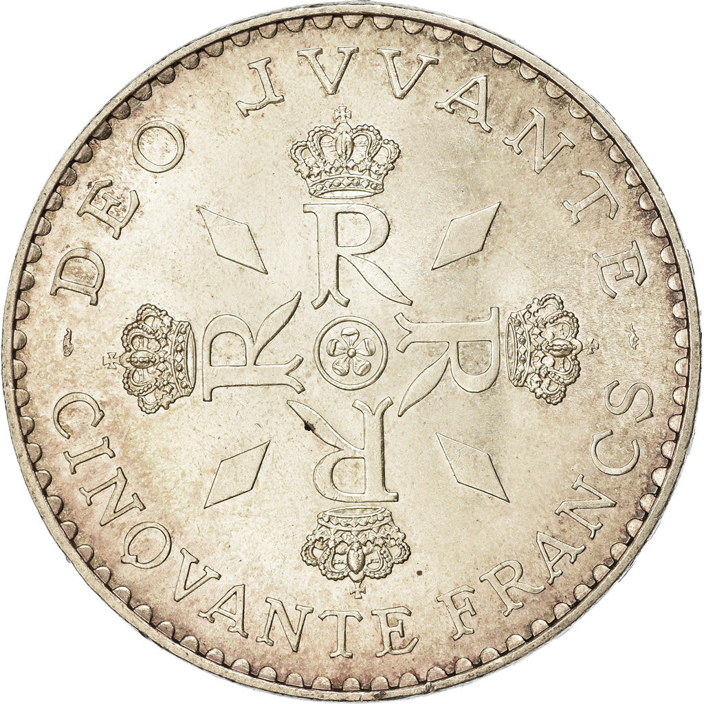 Coin, Monaco, Rainier III, 50 Francs, 1974, AU(55-58), Silver, KM:152.1