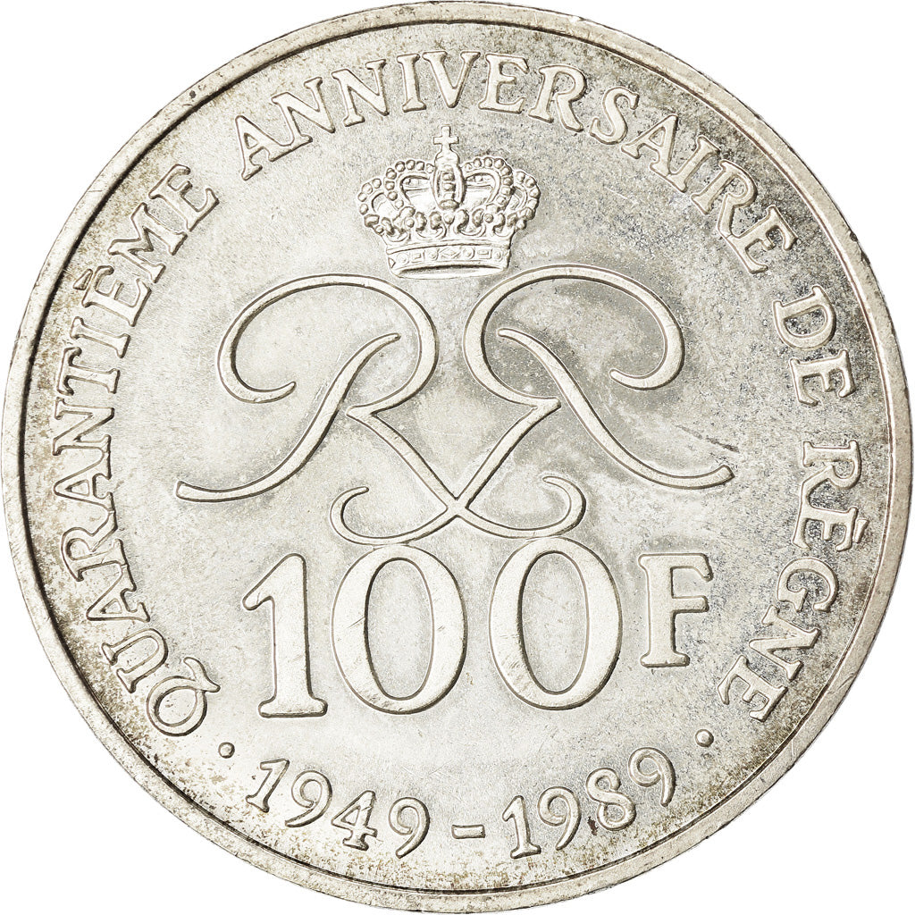 Coin, Monaco, Rainier III, 100 Francs, 1989, EF(40-45), Silver, KM:164