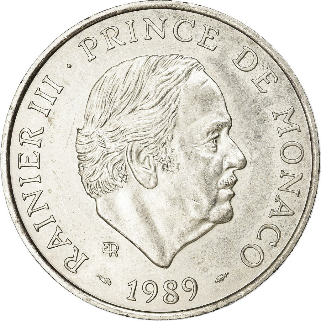 Münze, Monaco, Rainier III, 100 Francs, 1989, VZ, Silber, KM:164, Gadoury:MC164