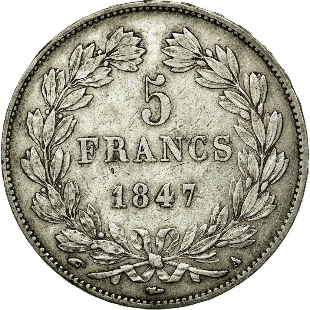 Coin, France, Louis-Philippe, 5 Francs, 1847, Paris, VF(30-35), Silver