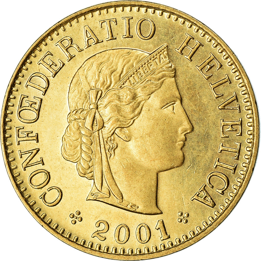 Coin, Switzerland, 5 Rappen, 2001, Bern, AU(55-58), Aluminum-Bronze, KM:26c