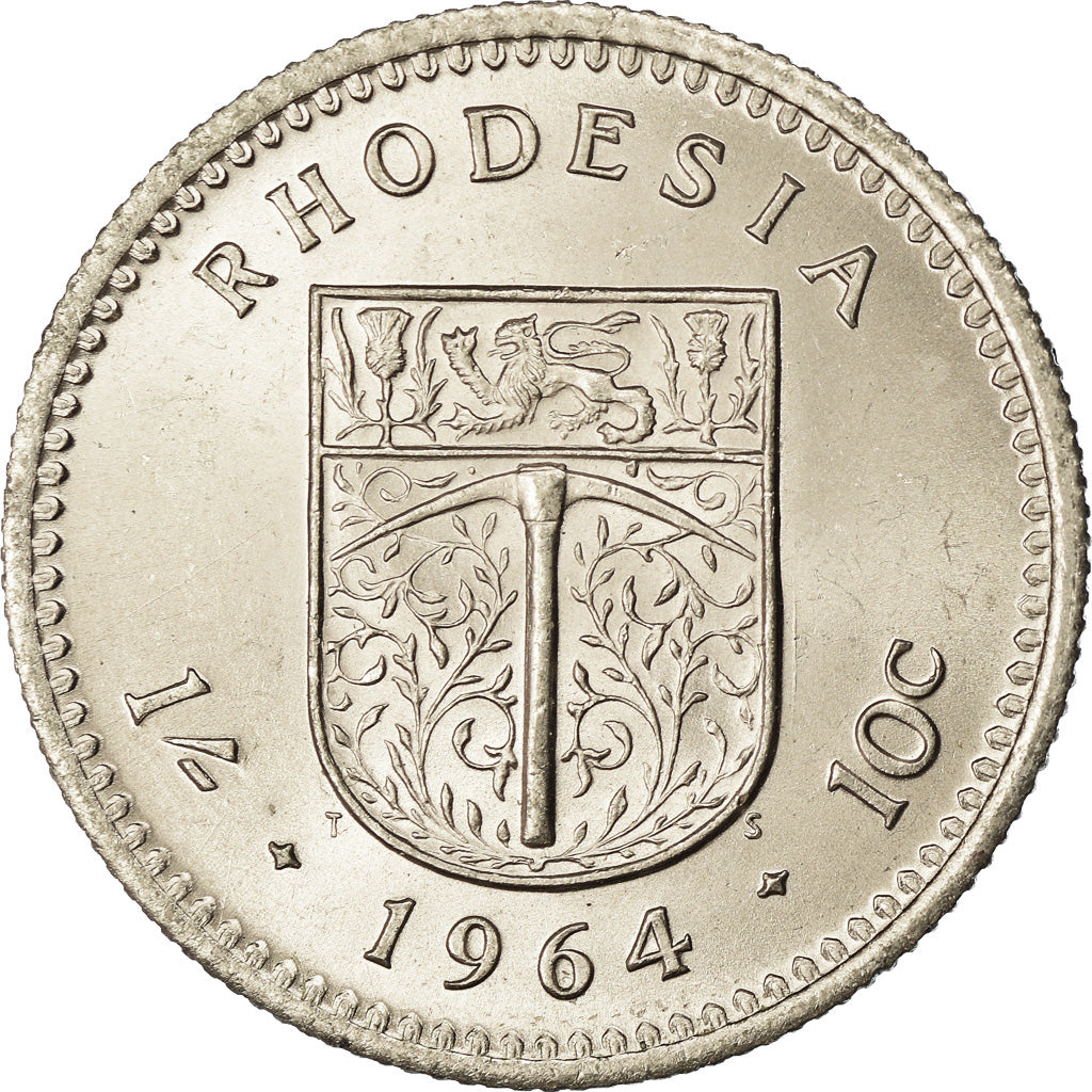 Coin, Rhodesia, Elizabeth II, Shilling = 10 Cents, 1964, British Royal Mint