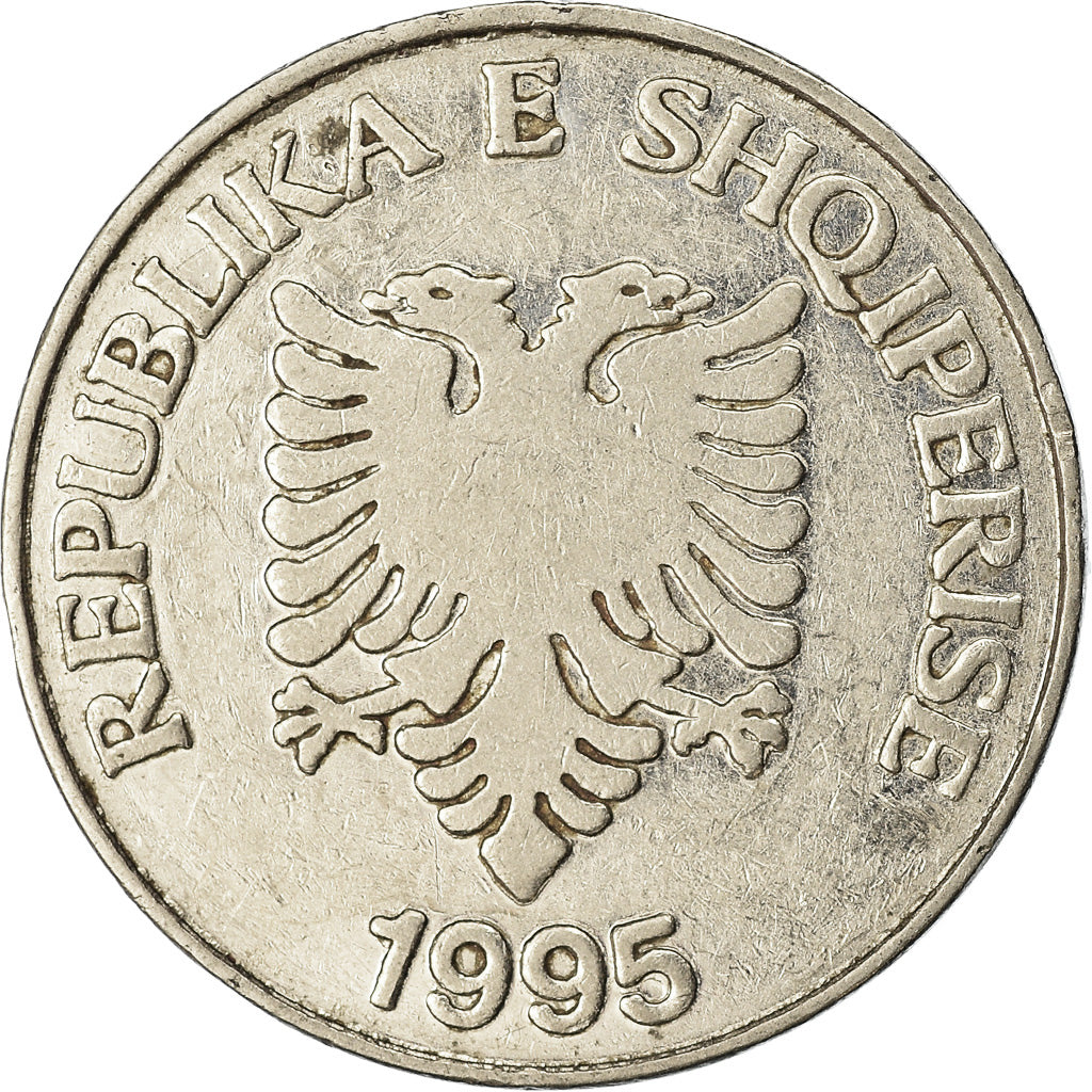 Coin, Albania, 5 Lekë, 1995, EF(40-45), Nickel plated steel, KM:76