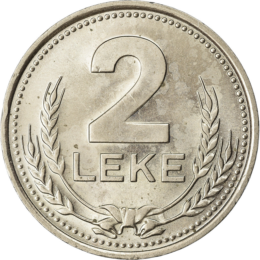 Coin, Albania, 2 Leke, 1989, EF(40-45), Copper-nickel, KM:73