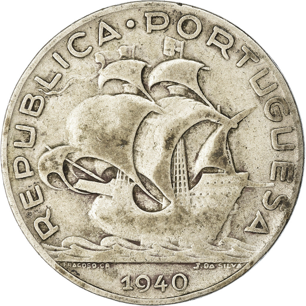 Monnaie, Portugal, 5 Escudos, 1940, TB, Argent, KM:581