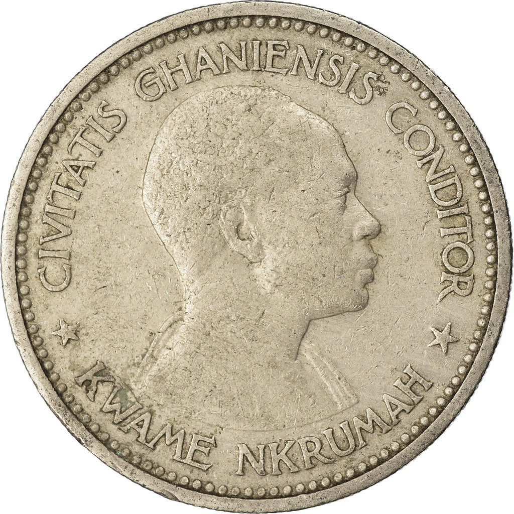 Moneta, Ghana, 2 Shilling, 1958, BB, Rame-nichel, KM:6
