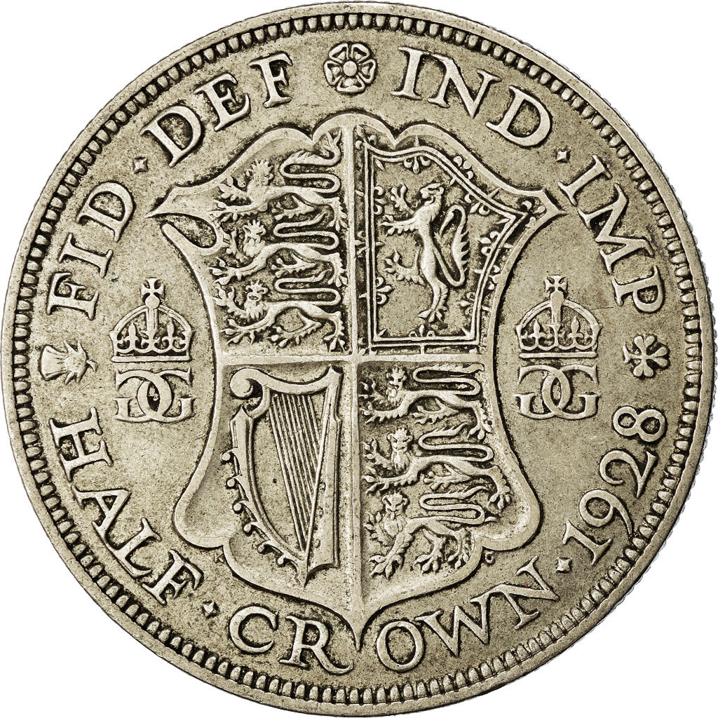 Coin, Great Britain, George V, 1/2 Crown, 1928, EF(40-45), Silver, KM:835