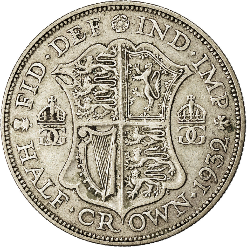 Coin, Great Britain, George V, 1/2 Crown, 1932, EF(40-45), Silver, KM:835