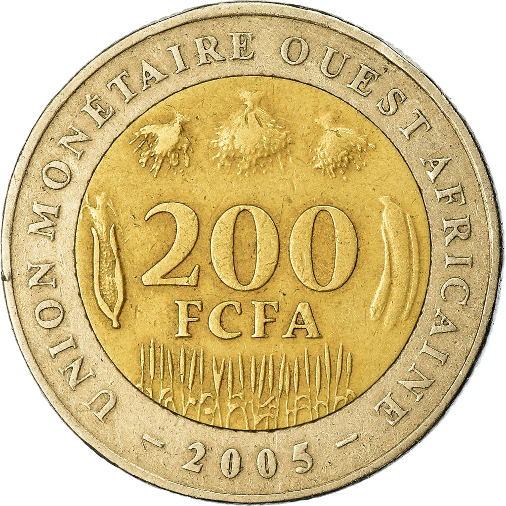 Coin, West African States, 200 Francs, 2005, Paris, EF(40-45), Bi-Metallic