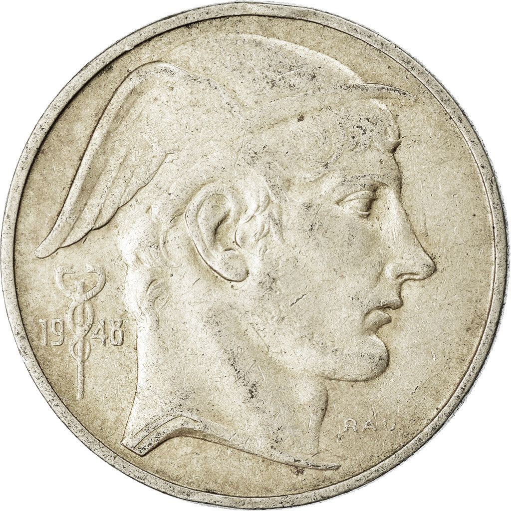 Münze, Belgien, 50 Francs, 50 Frank, 1948, SS, Silber, KM:136.1