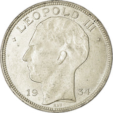 Moneda, Bélgica, 20 Francs, 20 Frank, 1934, MBC, Plata, KM:105