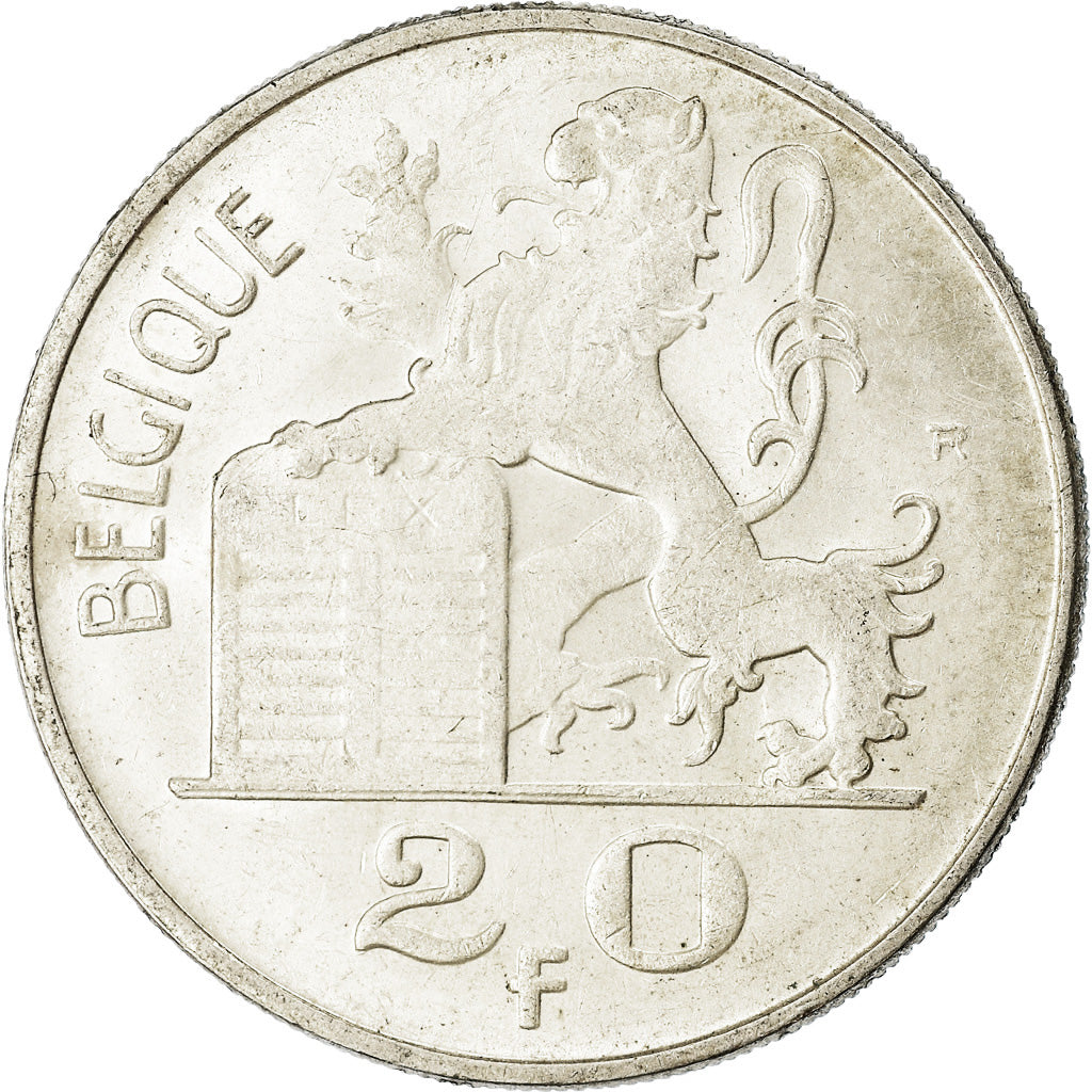 Coin, Belgium, 20 Francs, 20 Frank, 1954, EF(40-45), Silver, KM:140.1