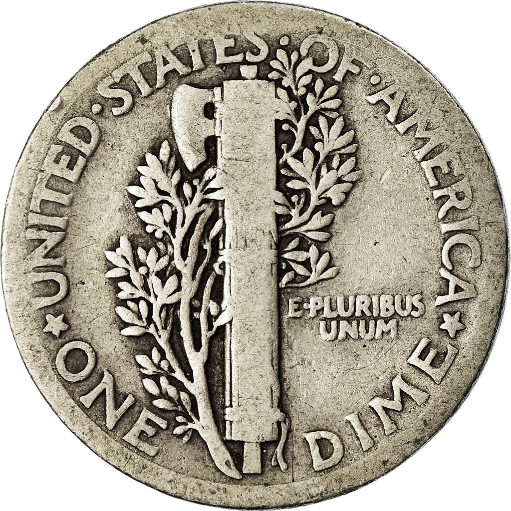 Coin, United States, Mercury Dime, Dime, 1916, U.S. Mint, Philadelphia