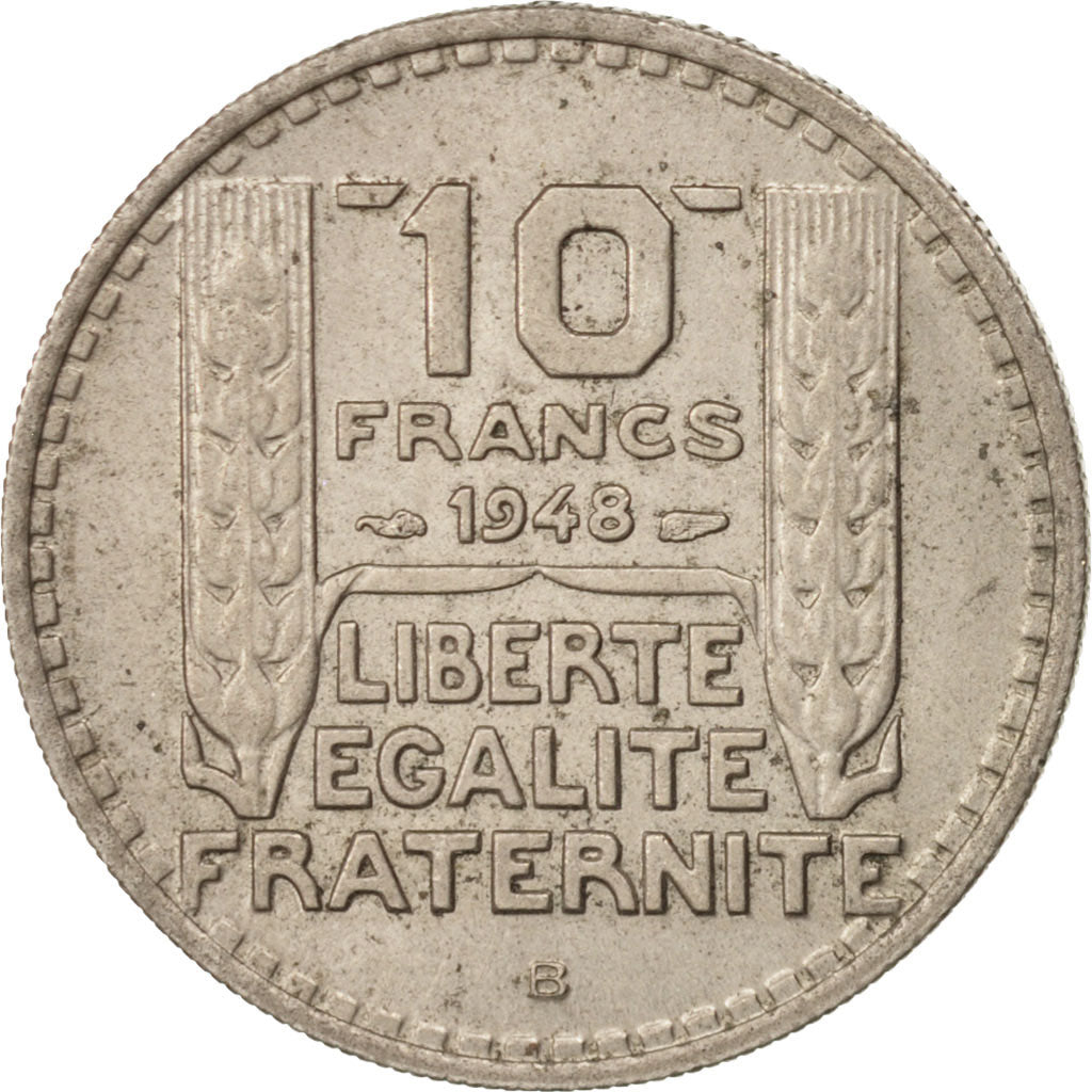 FRANCE, Turin, 10 Francs, 1948, Beaumont - Le Roger, KM #909.2, EF(40-45),...