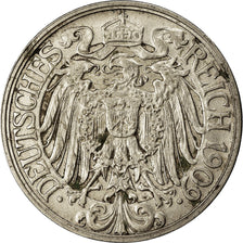 Moneda, ALEMANIA - IMPERIO, Wilhelm II, 25 Pfennig, 1909, Muldenhütten, MBC