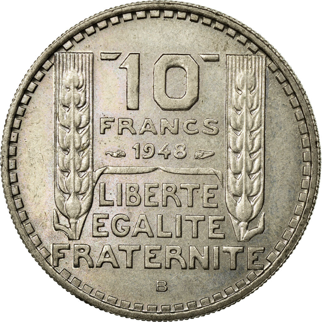 Moneta, Francia, Turin, 10 Francs, 1948, Beaumont le Roger, SPL, Rame-nichel