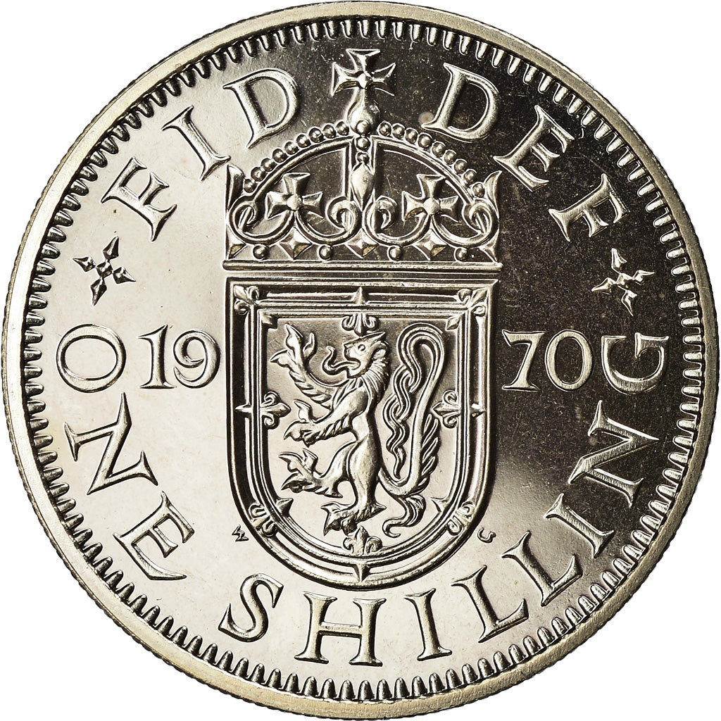 Coin, Great Britain, Shilling, 1970, MS(63), Copper-nickel