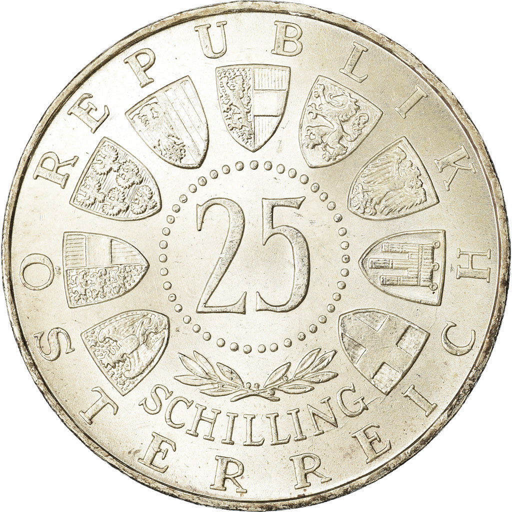 Coin, Austria, 25 Schilling, 1956, AU(55-58), Silver, KM:2881