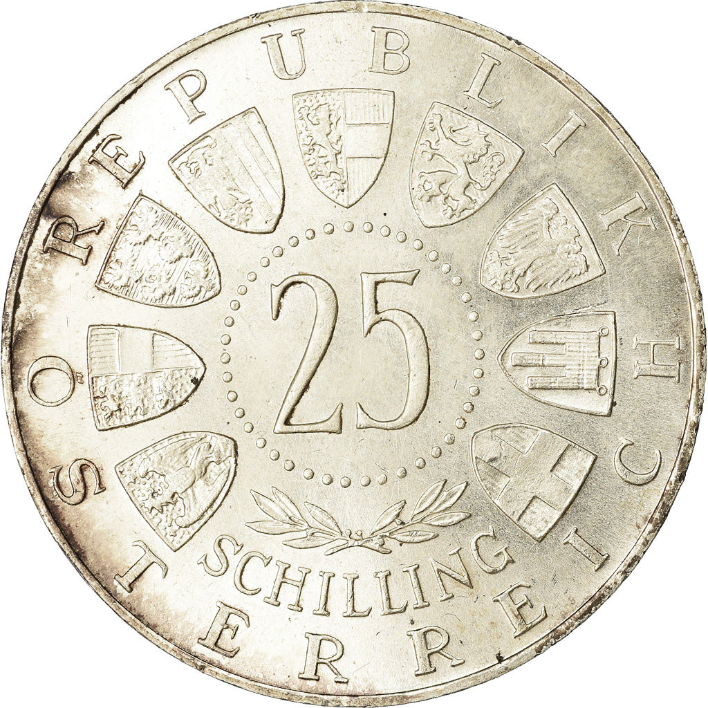 Coin, Austria, 25 Schilling, 1957, AU(55-58), Silver, KM:2883