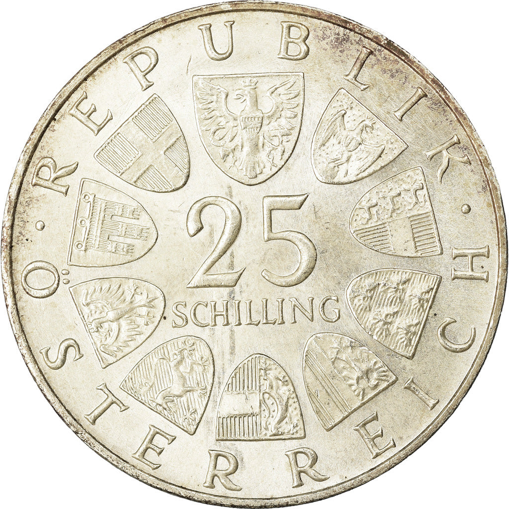 Coin, Austria, 25 Schilling, 1965, AU(55-58), Silver, KM:2897